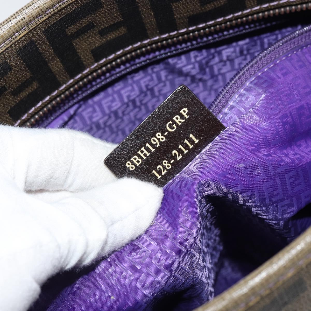 FENDI Zucca Canvas Tote Bag Black Brown Auth 166676