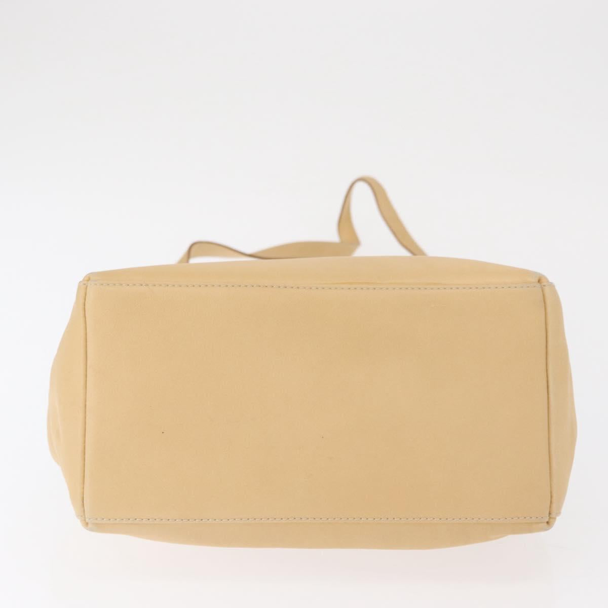 Salvatore Ferragamo Hand Bag Leather 2way Beige Gold Auth 166680