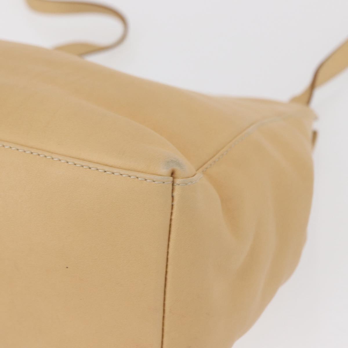 Salvatore Ferragamo Hand Bag Leather 2way Beige Gold Auth 166680