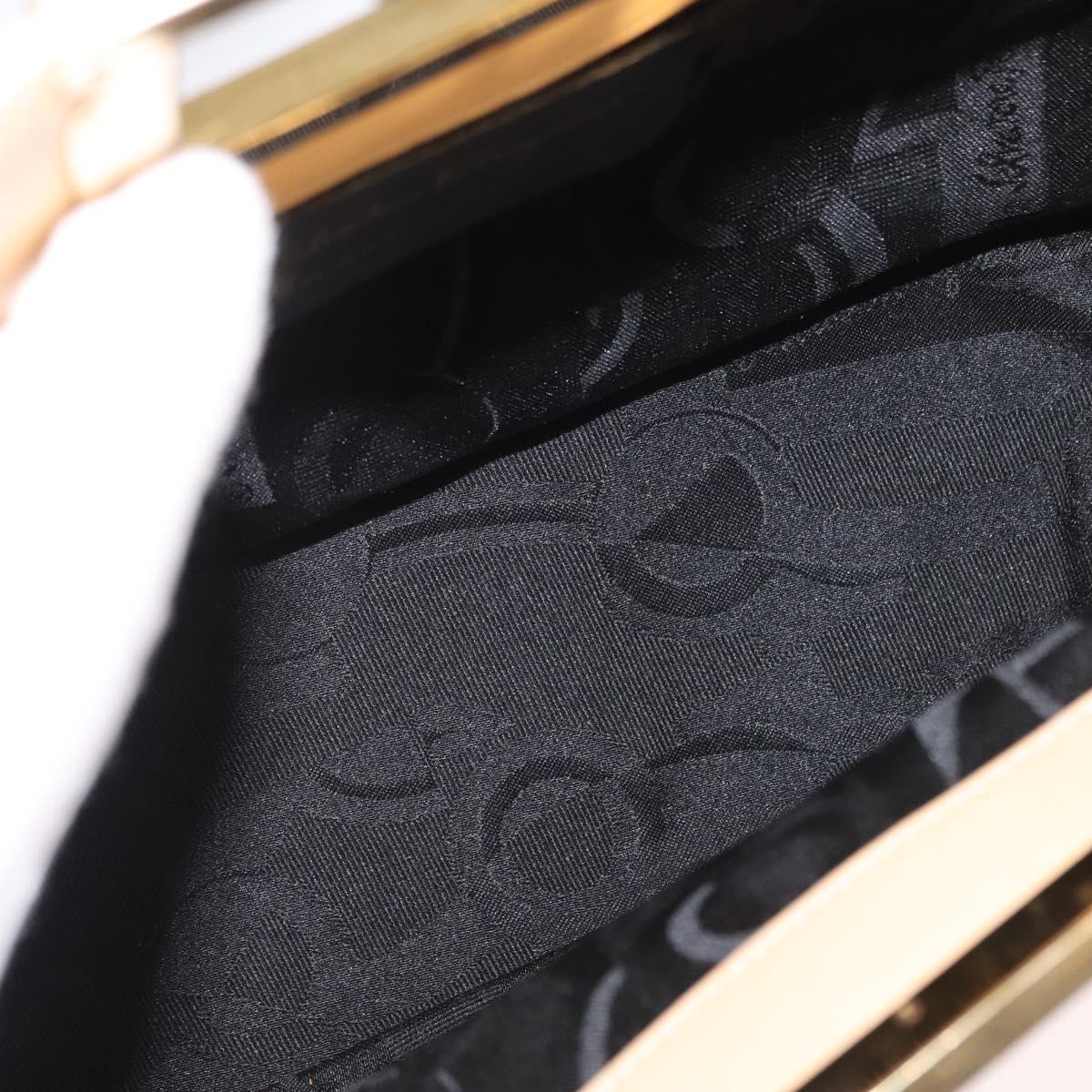 Salvatore Ferragamo Hand Bag Leather 2way Beige Gold Auth 166680