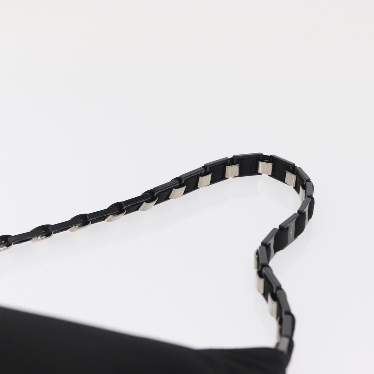 Salvatore Ferragamo Vala Shoulder Bag Nylon Black Auth 166682