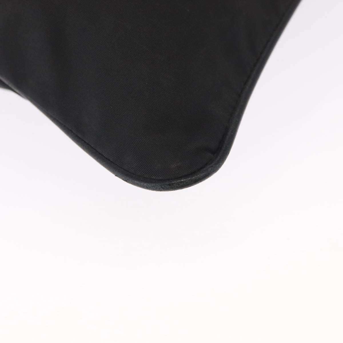 PRADA Shoulder Bag Nylon Black Silver Auth 166684