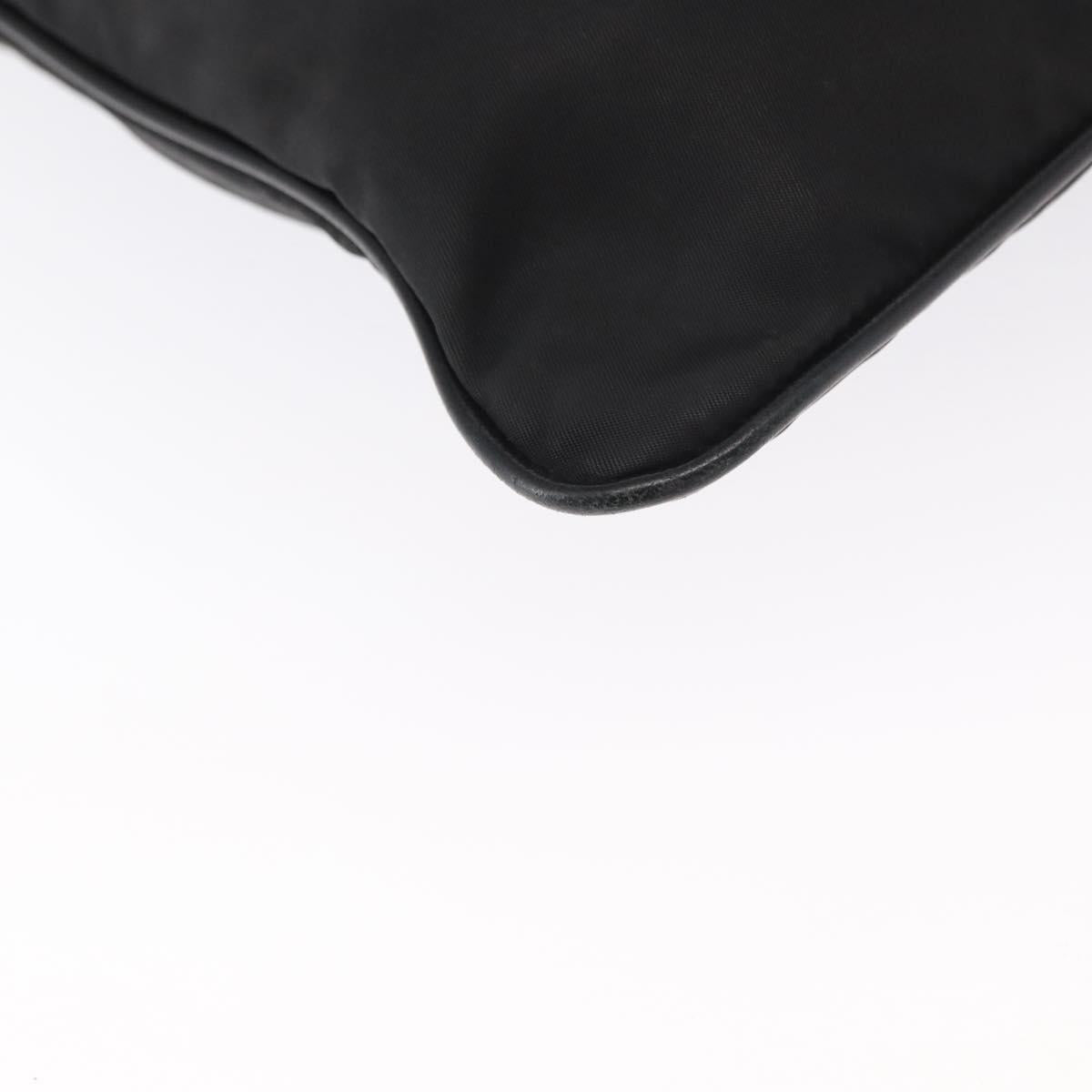 PRADA Shoulder Bag Nylon Black Silver Auth 166684