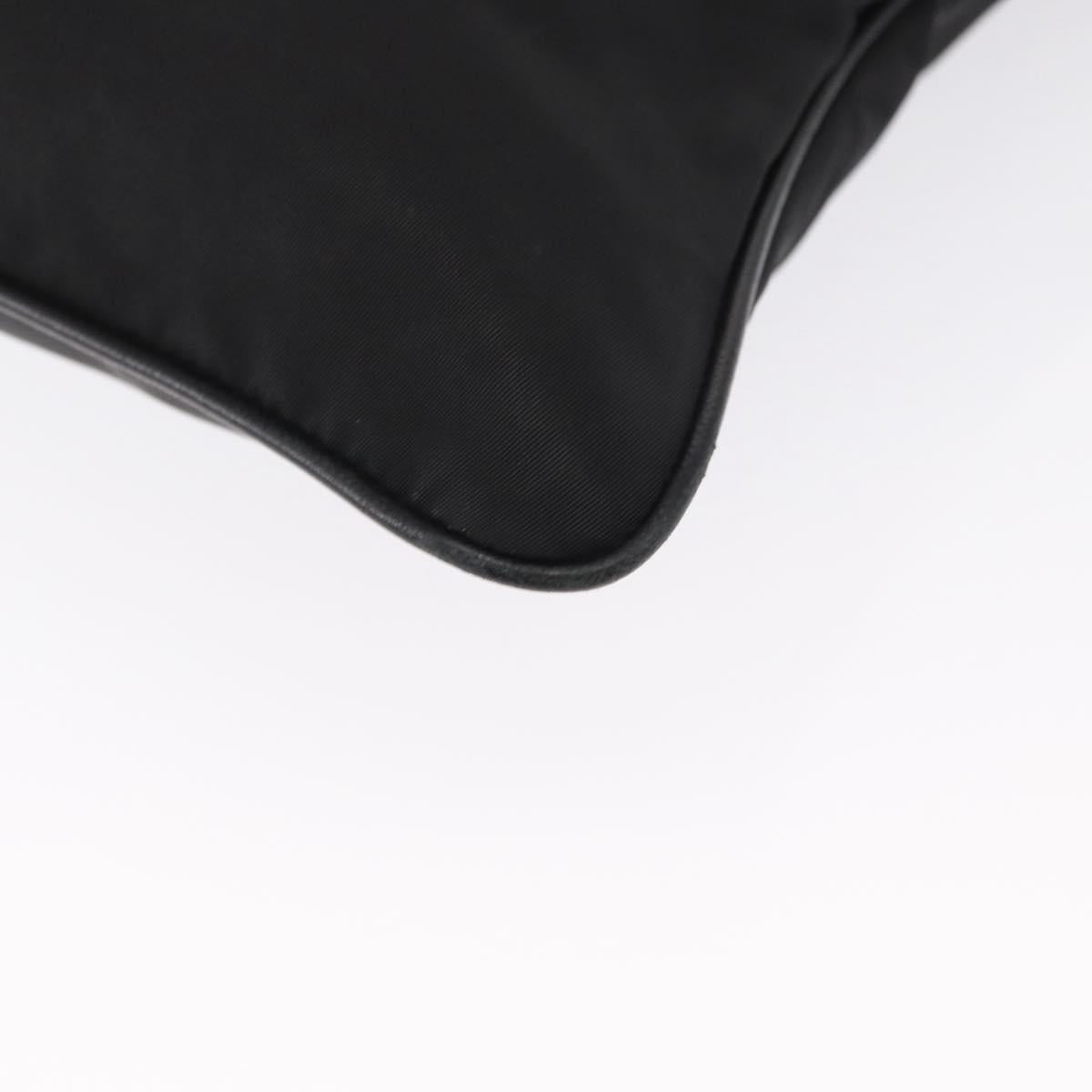 PRADA Shoulder Bag Nylon Black Silver Auth 166684