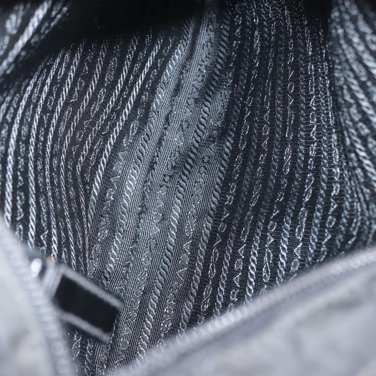 PRADA Shoulder Bag Nylon Black Silver Auth 166684