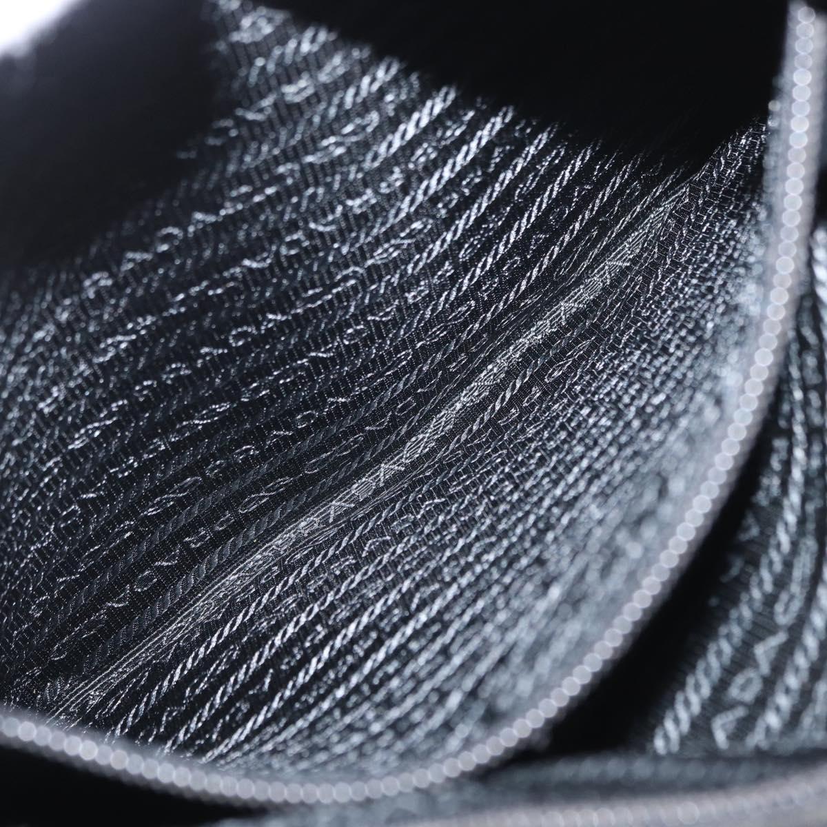 PRADA Shoulder Bag Nylon Black Silver Auth 166684