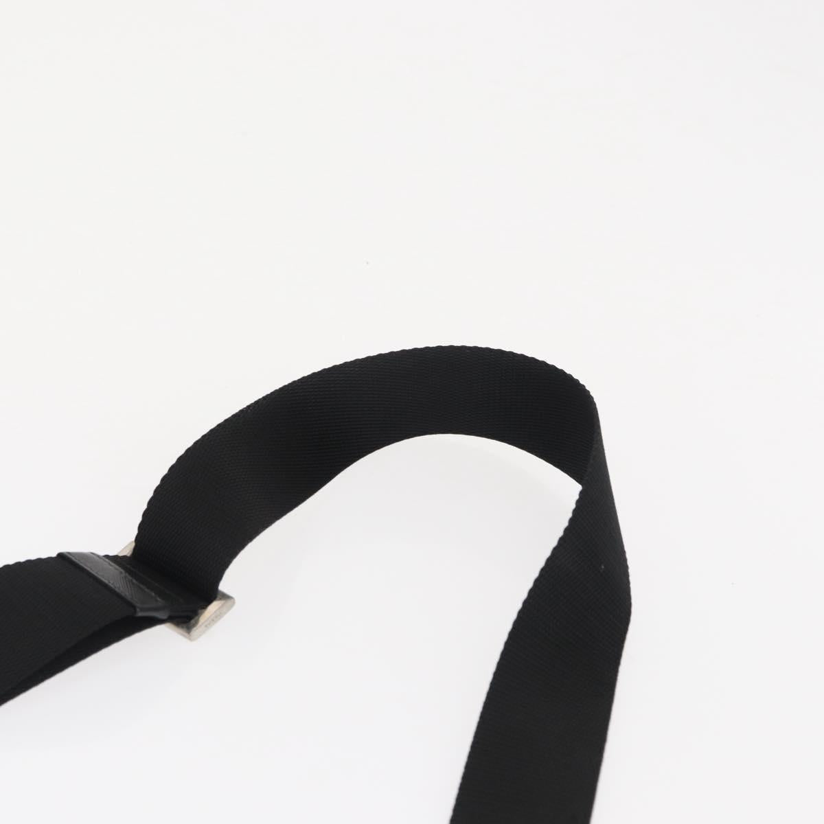 PRADA Shoulder Bag Nylon Black Silver Auth 166684