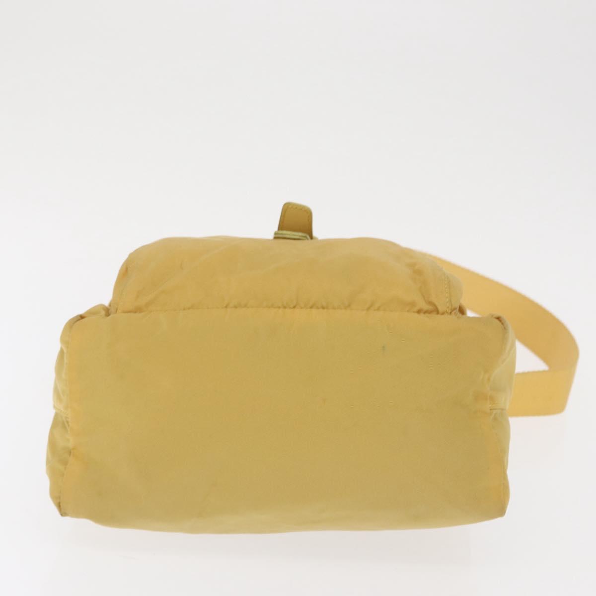 PRADA Shoulder Bag Nylon Yellow Silver Auth 166691