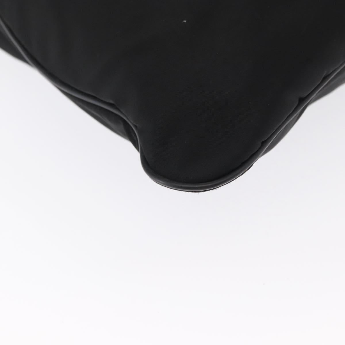 PRADA Shoulder Bag Nylon Black Silver Auth 166693