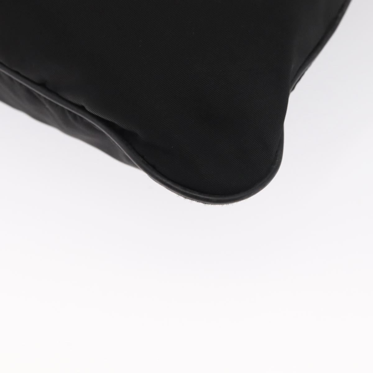 PRADA Shoulder Bag Nylon Black Silver Auth 166693