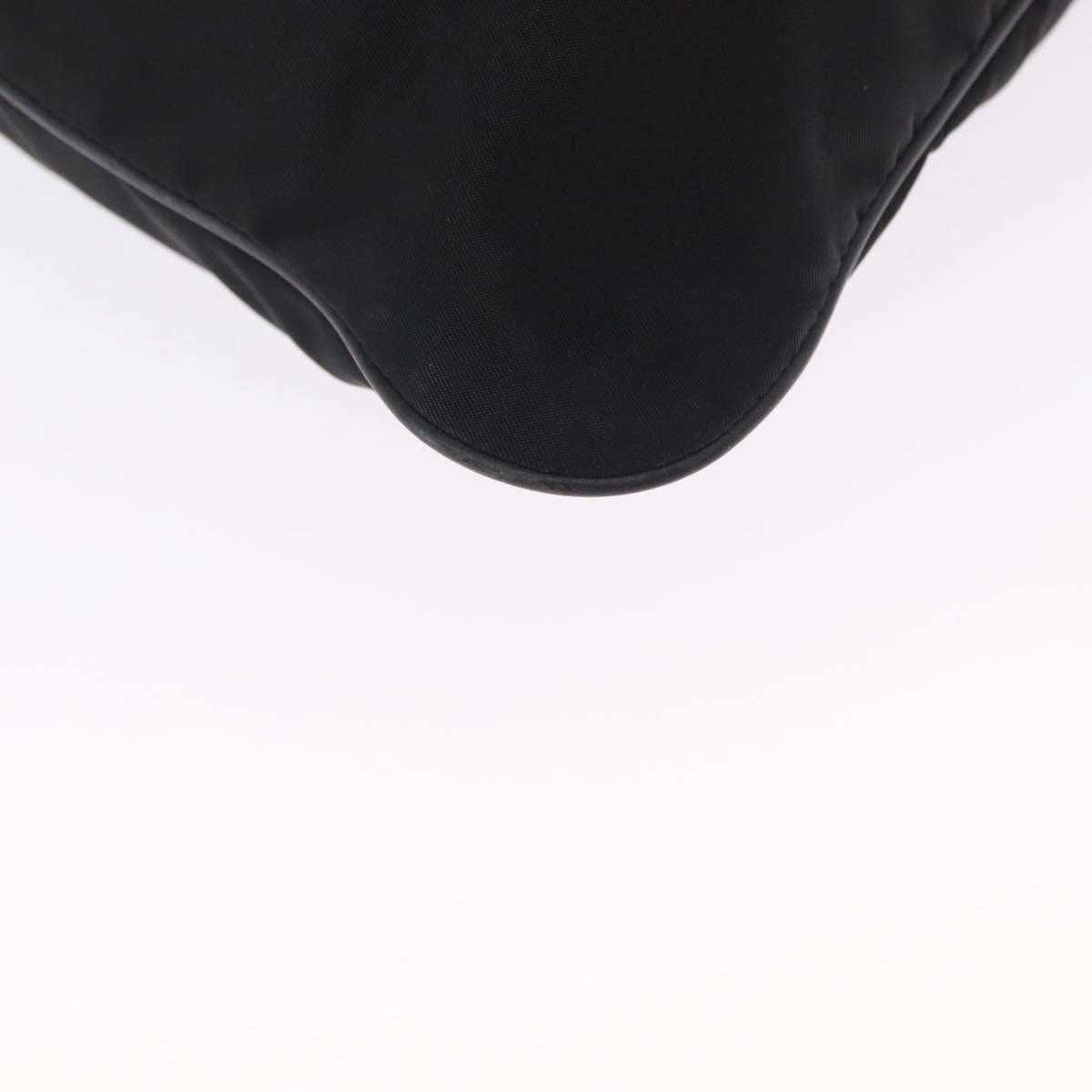 PRADA Shoulder Bag Nylon Black Silver Auth 166693