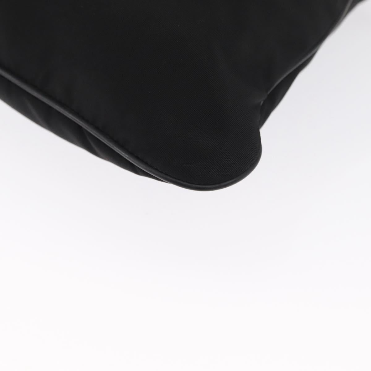 PRADA Shoulder Bag Nylon Black Silver Auth 166693