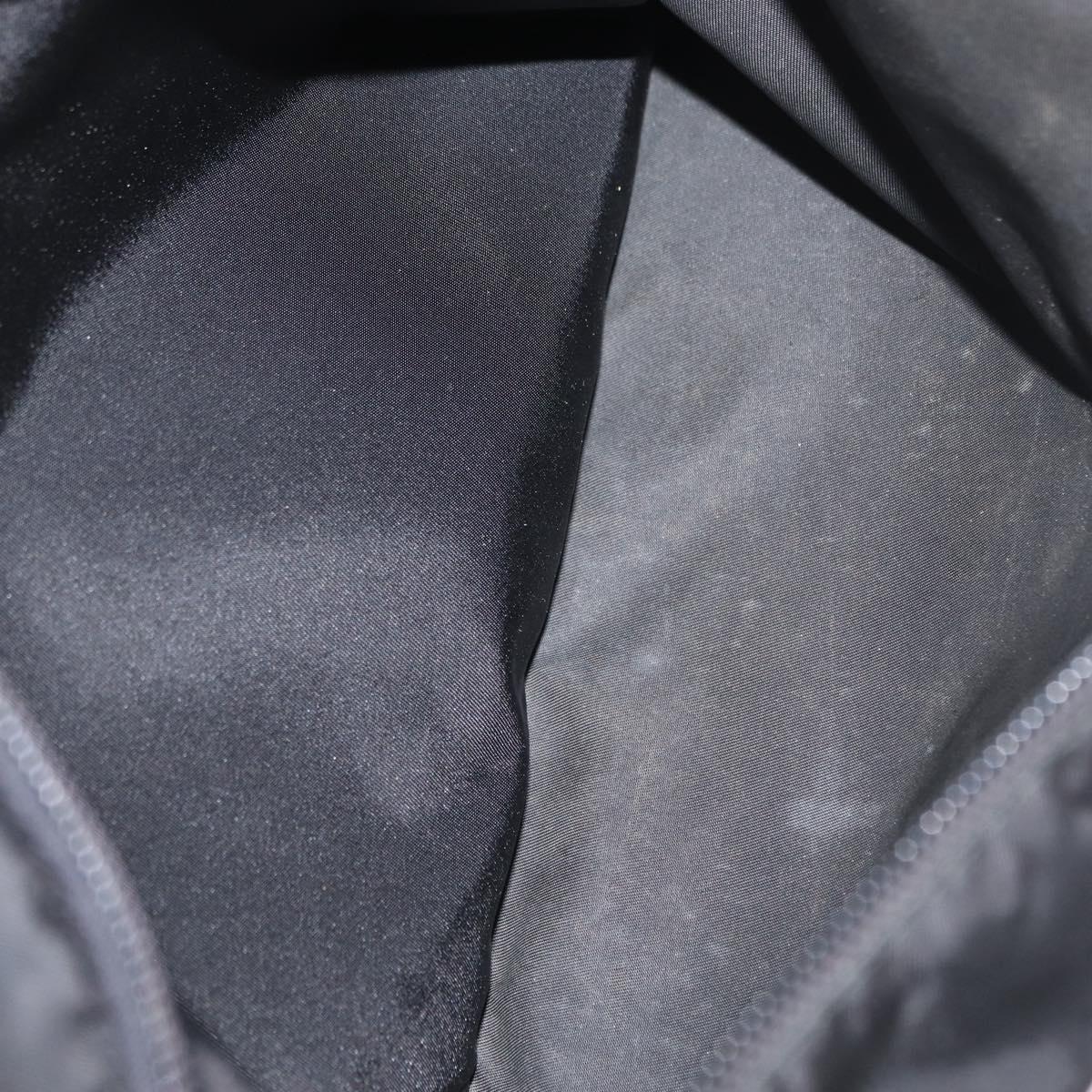 PRADA Shoulder Bag Nylon Black Silver Auth 166693