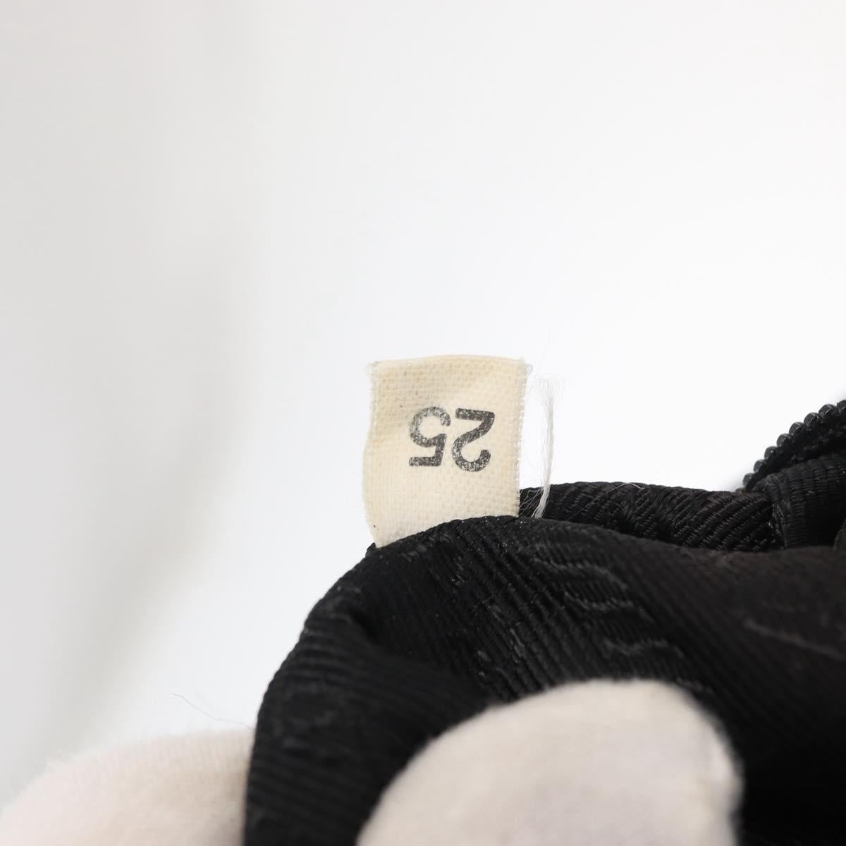 PRADA Shoulder Bag Nylon Black Silver Auth 166693