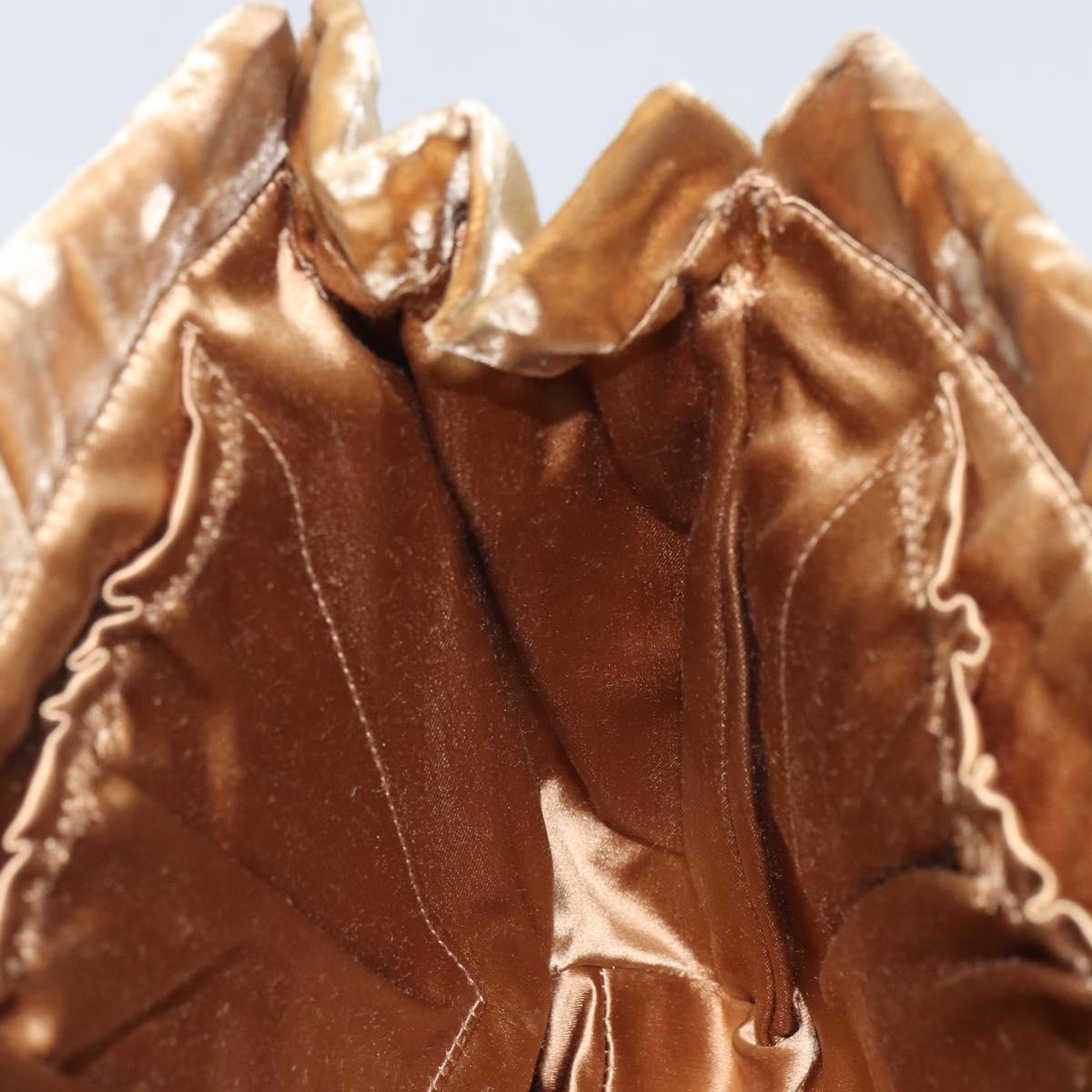 PRADA Hand Bag Velor Beige Silver Auth 166694