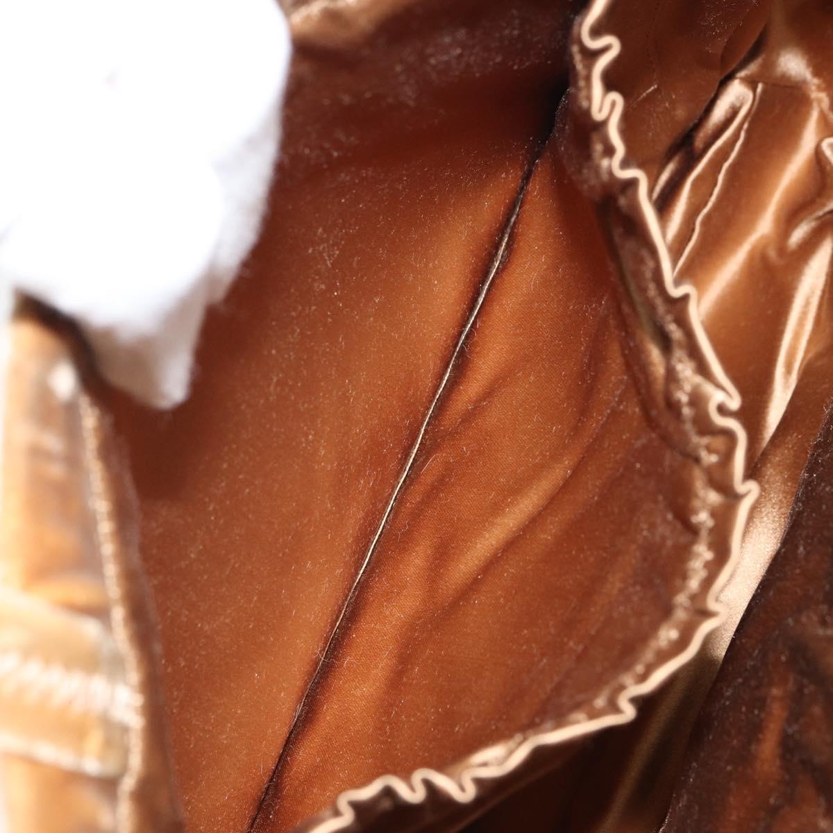 PRADA Hand Bag Velor Beige Silver Auth 166694