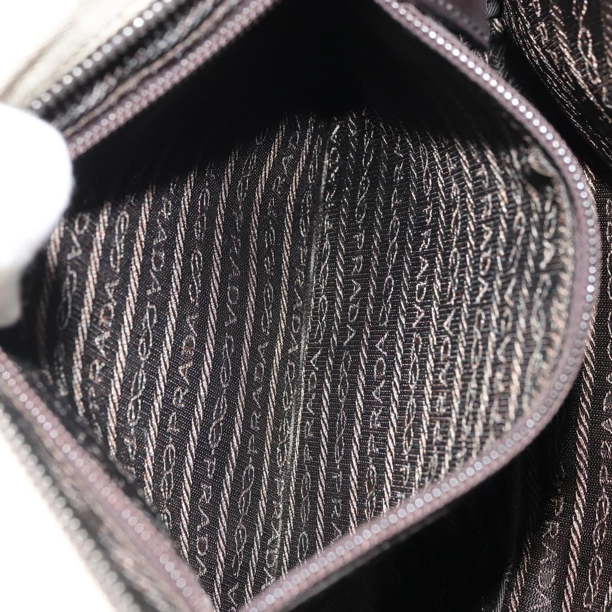 PRADA Sports Backpack Canvas Beige Silver Auth 166696