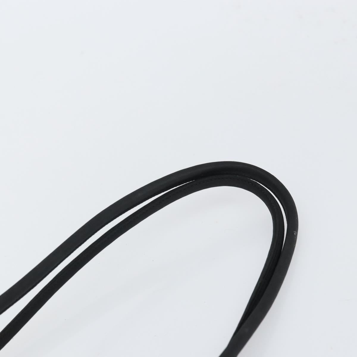 PRADA Tote Bag Nylon Black Silver Auth 166698