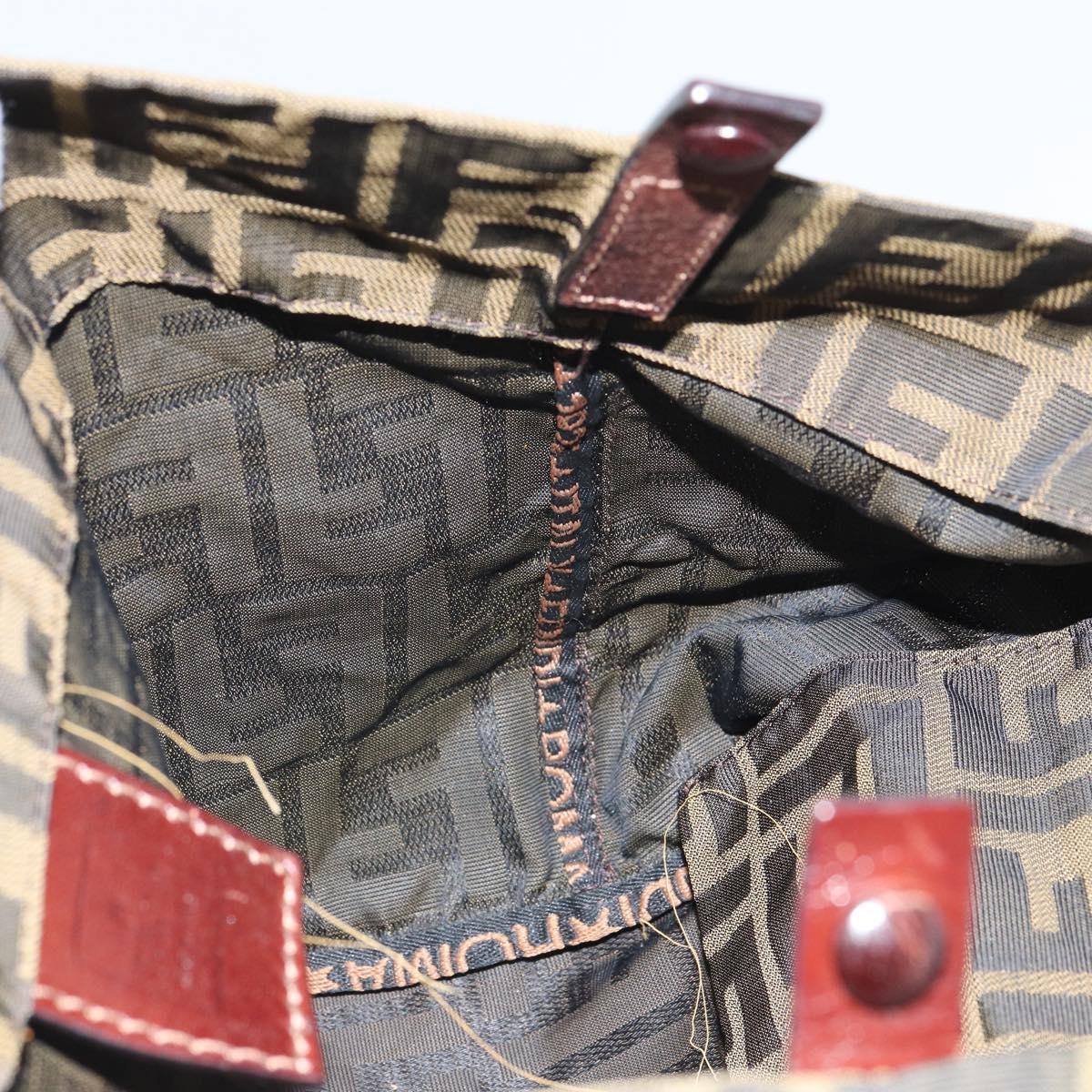 FENDI Zucca Canvas Tote Bag Black Brown Auth 166699