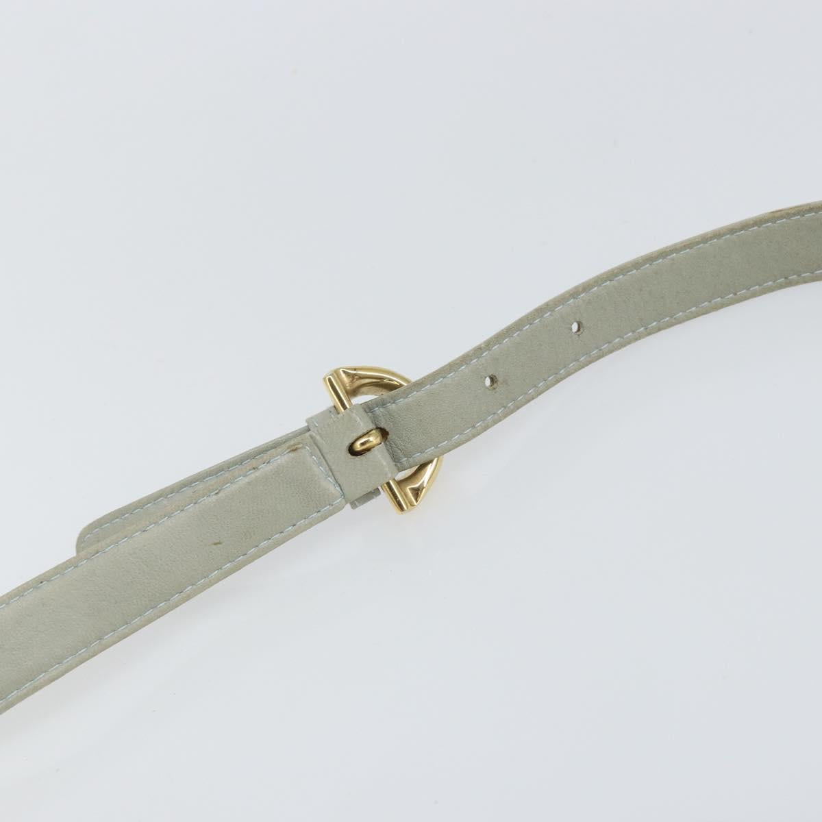 LOEWE Anagram Shoulder Bag Leather Gray Gold Auth 166708