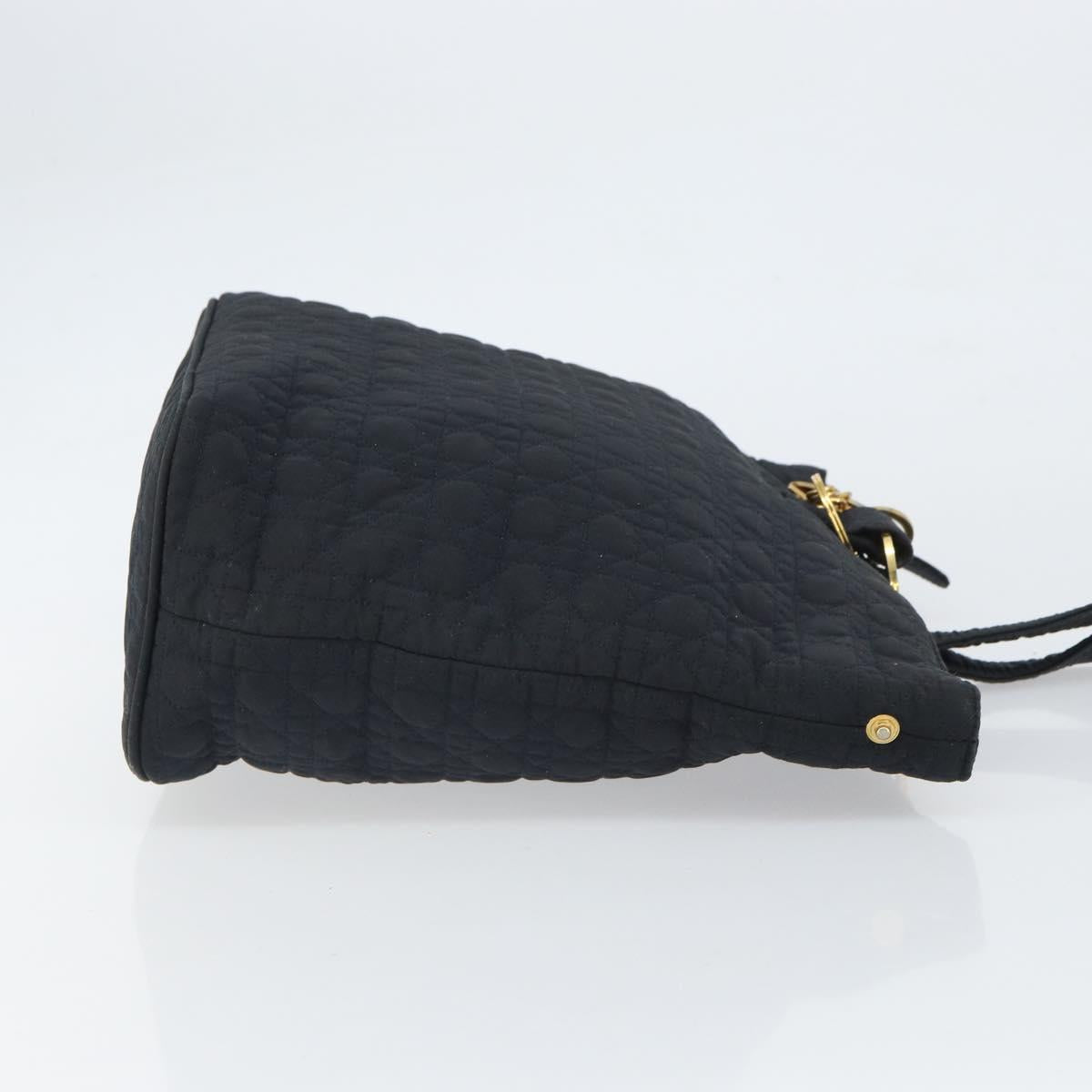 Christian Dior Canage Shoulder Bag Black Gold Auth 166720