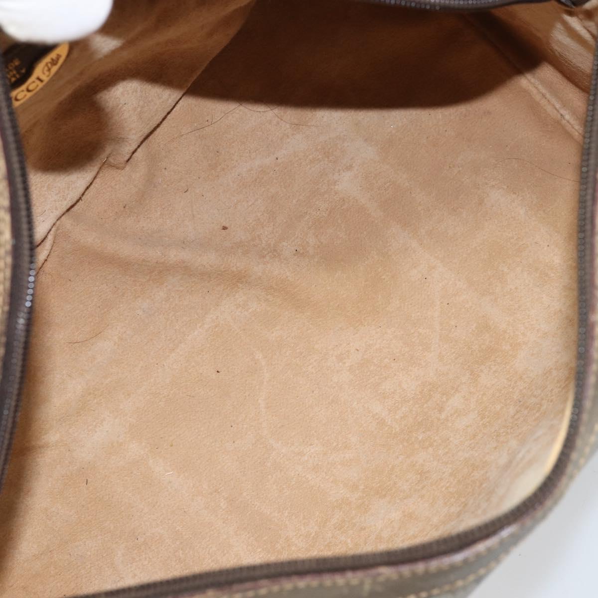 GUCCI GG Plus Supreme Boston Bag PVC Beige Gold Auth 166725