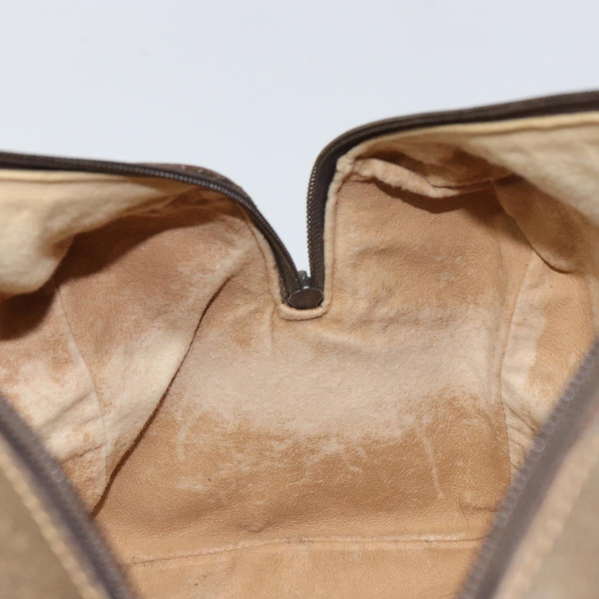 GUCCI GG Plus Supreme Boston Bag PVC Beige Gold Auth 166725