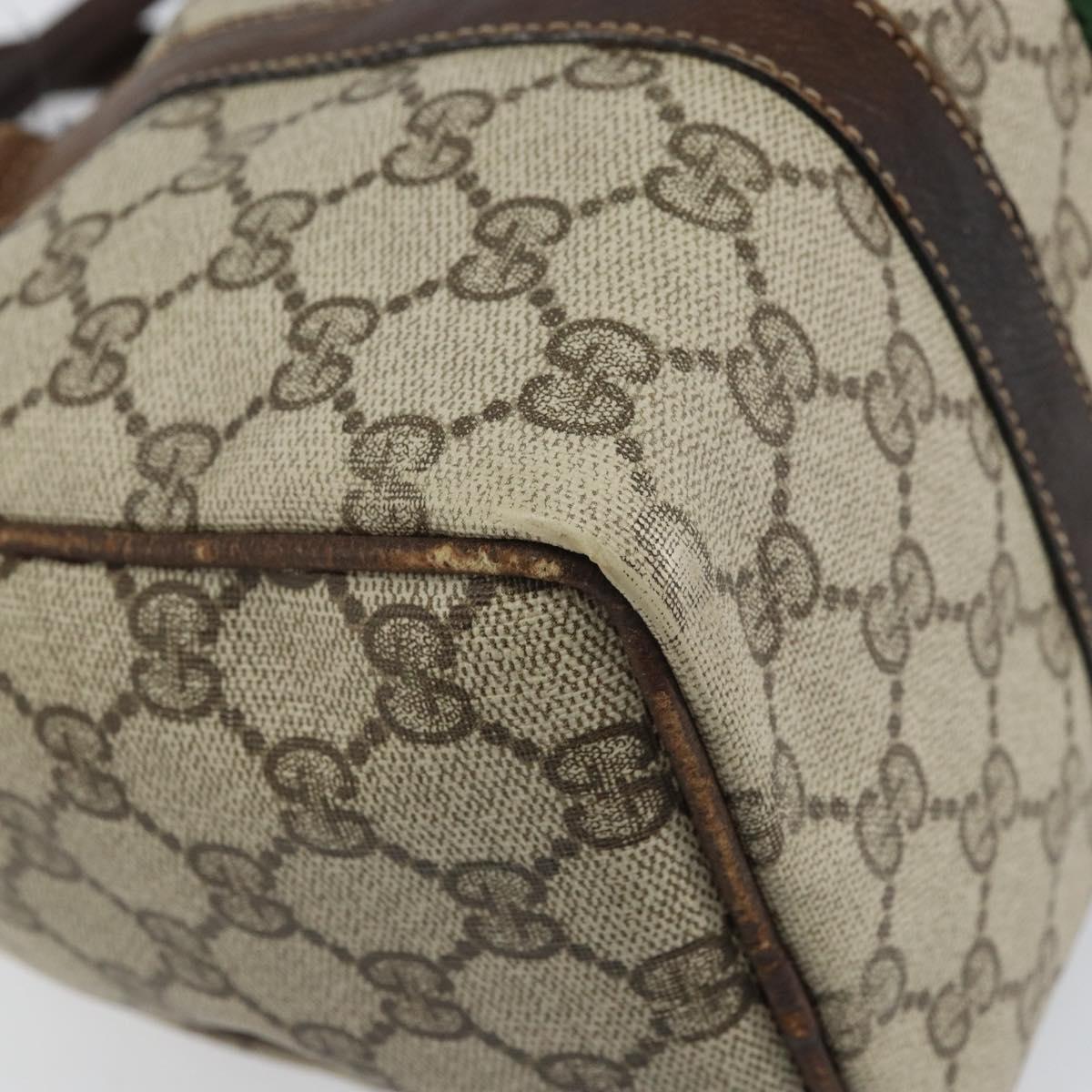 GUCCI GG Supreme Web Sherry Line Bag PVC Beige Red 012 3841 58 Auth 166727