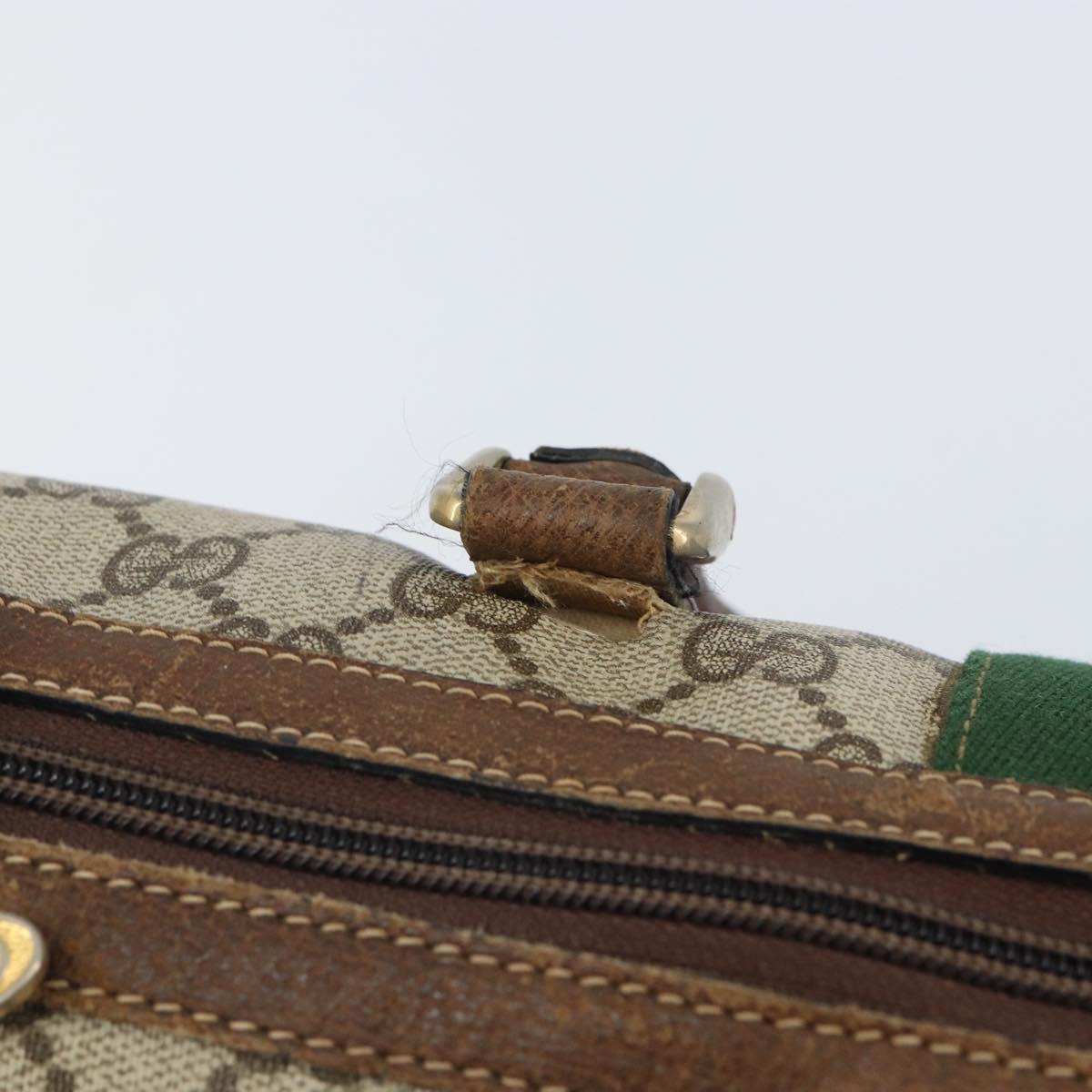 GUCCI GG Supreme Web Sherry Line Bag PVC Beige Red 012 3841 58 Auth 166727