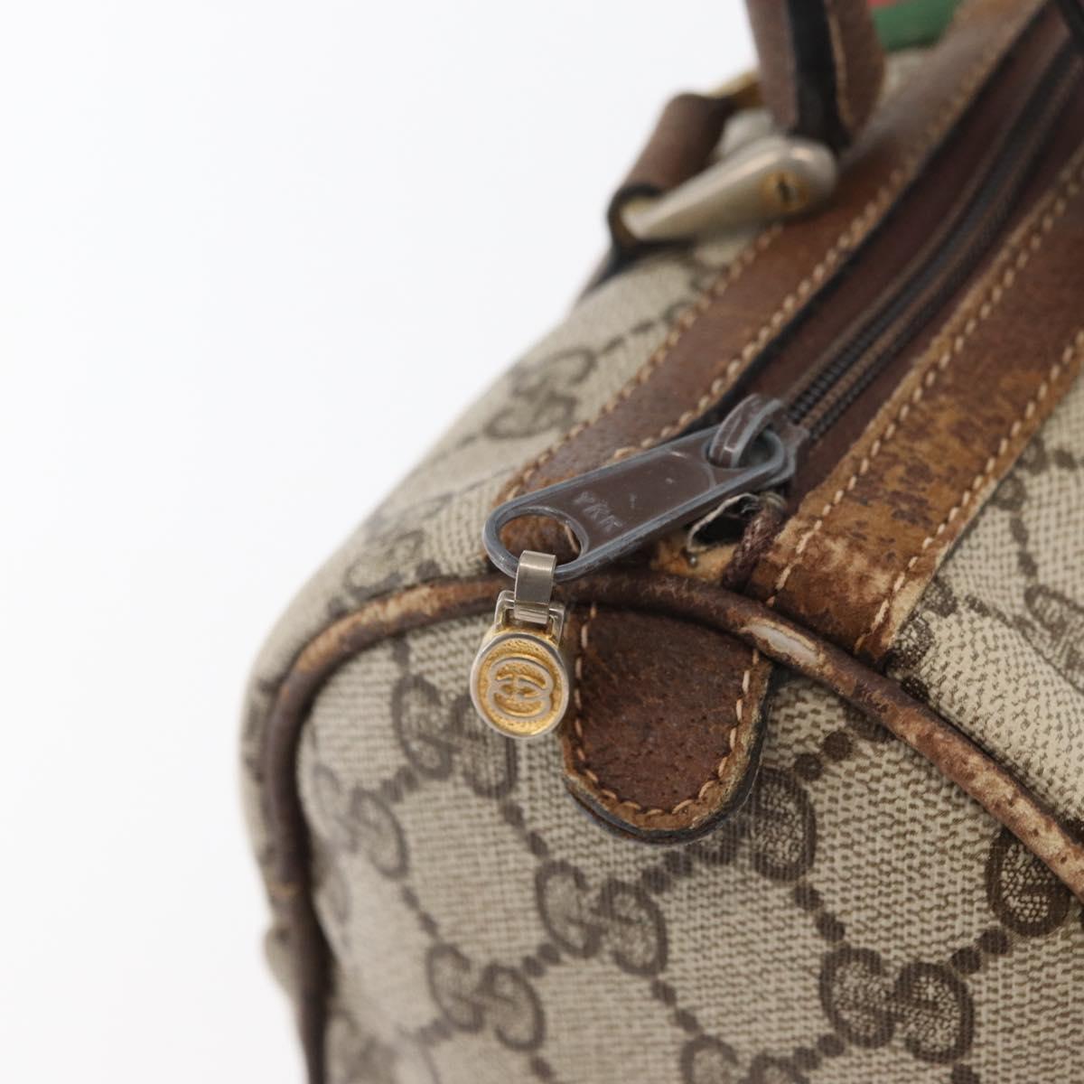 GUCCI GG Supreme Web Sherry Line Bag PVC Beige Red 012 3841 58 Auth 166727