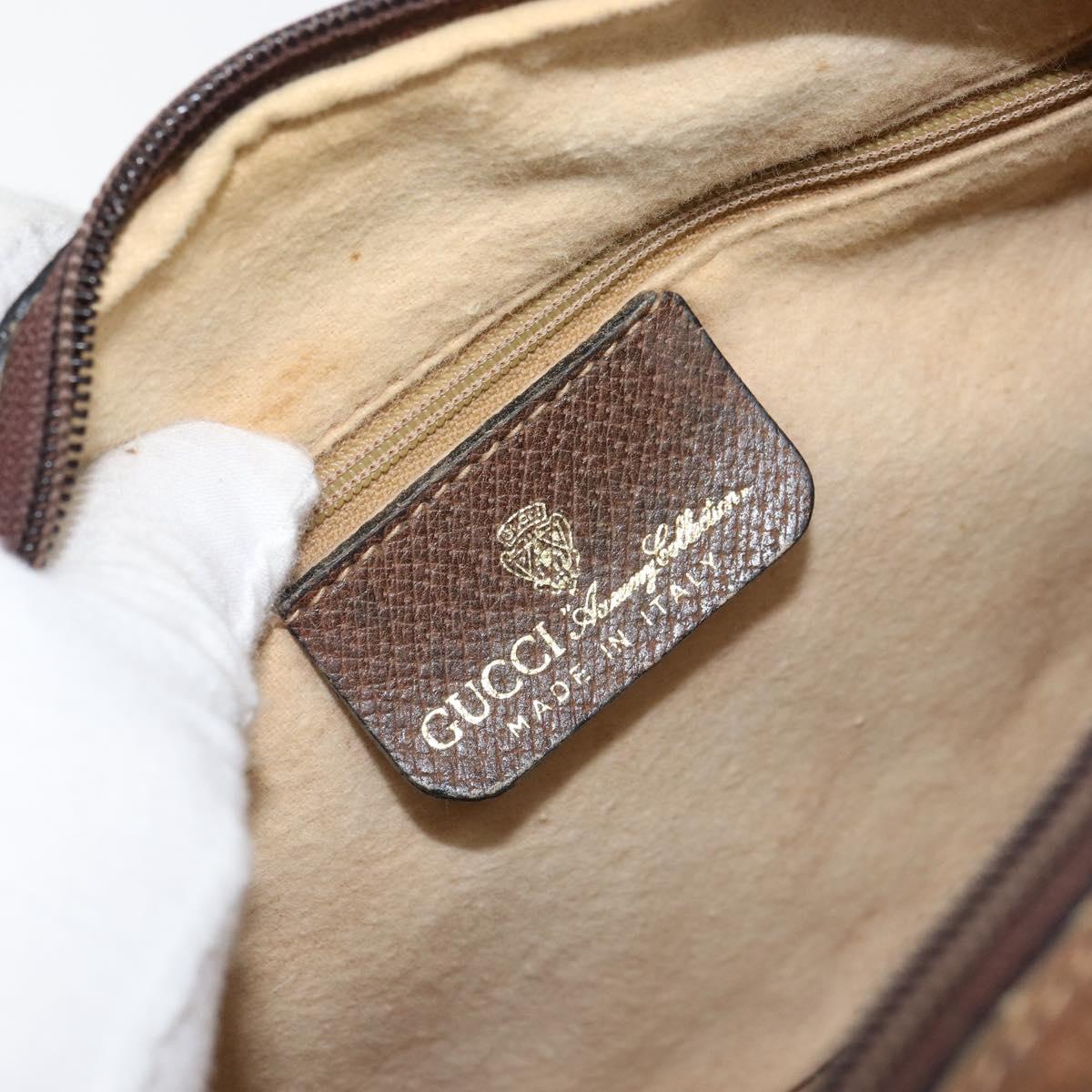 GUCCI GG Supreme Web Sherry Line Bag PVC Beige Red 012 3841 58 Auth 166727