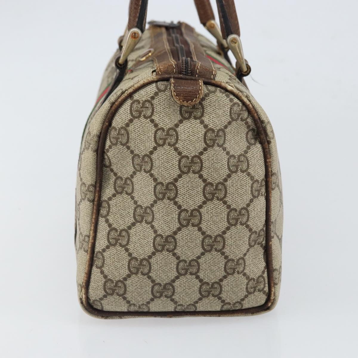 GUCCI GG Supreme Web Sherry Line Bag PVC Beige Red 012 3841 58 Auth 166727