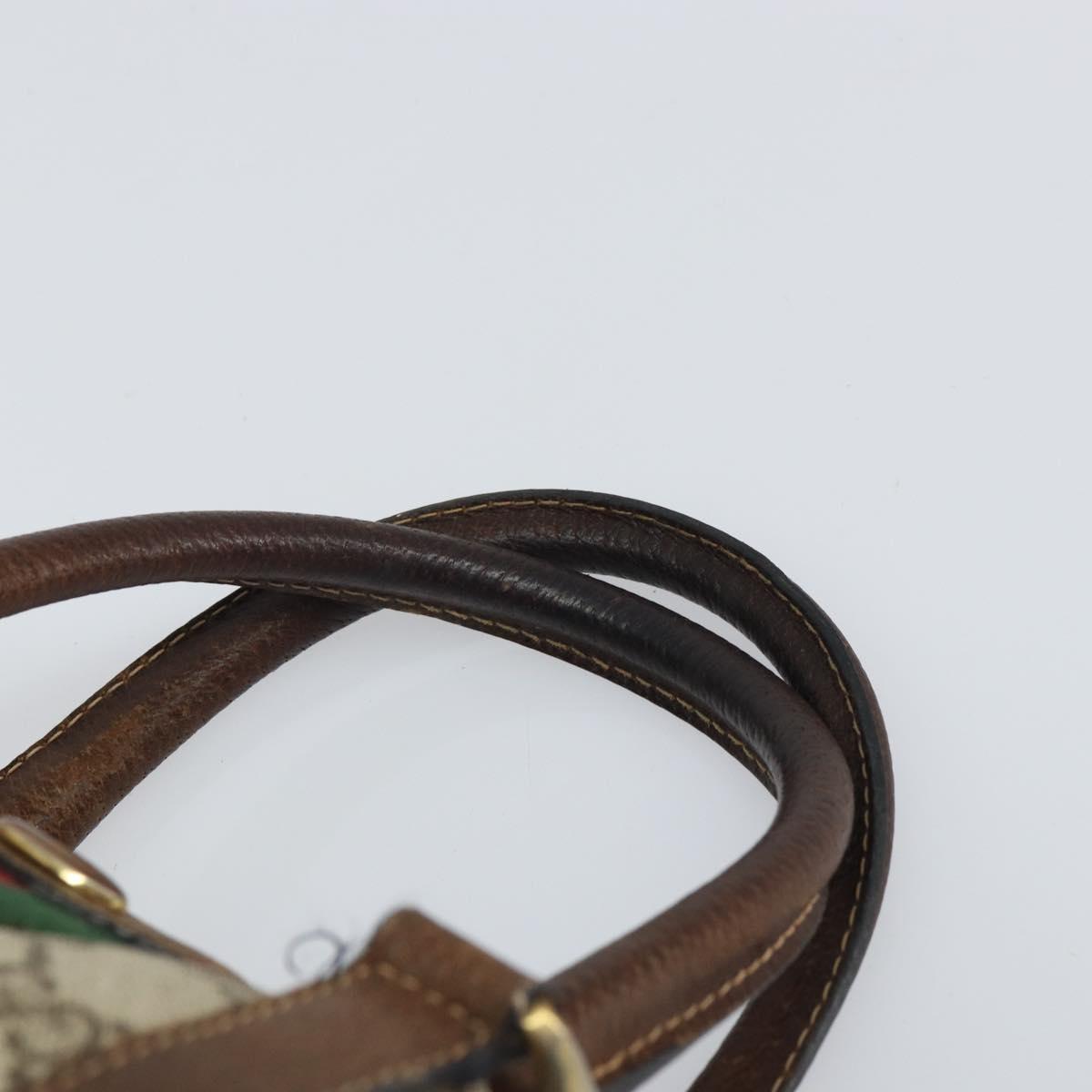 GUCCI GG Supreme Web Sherry Line Bag PVC Beige Red 012 3841 58 Auth 166727