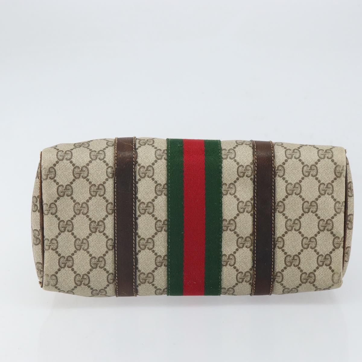 GUCCI GG Supreme Web Sherry Line Bag PVC Beige Red 012 3841 58 Auth 166727