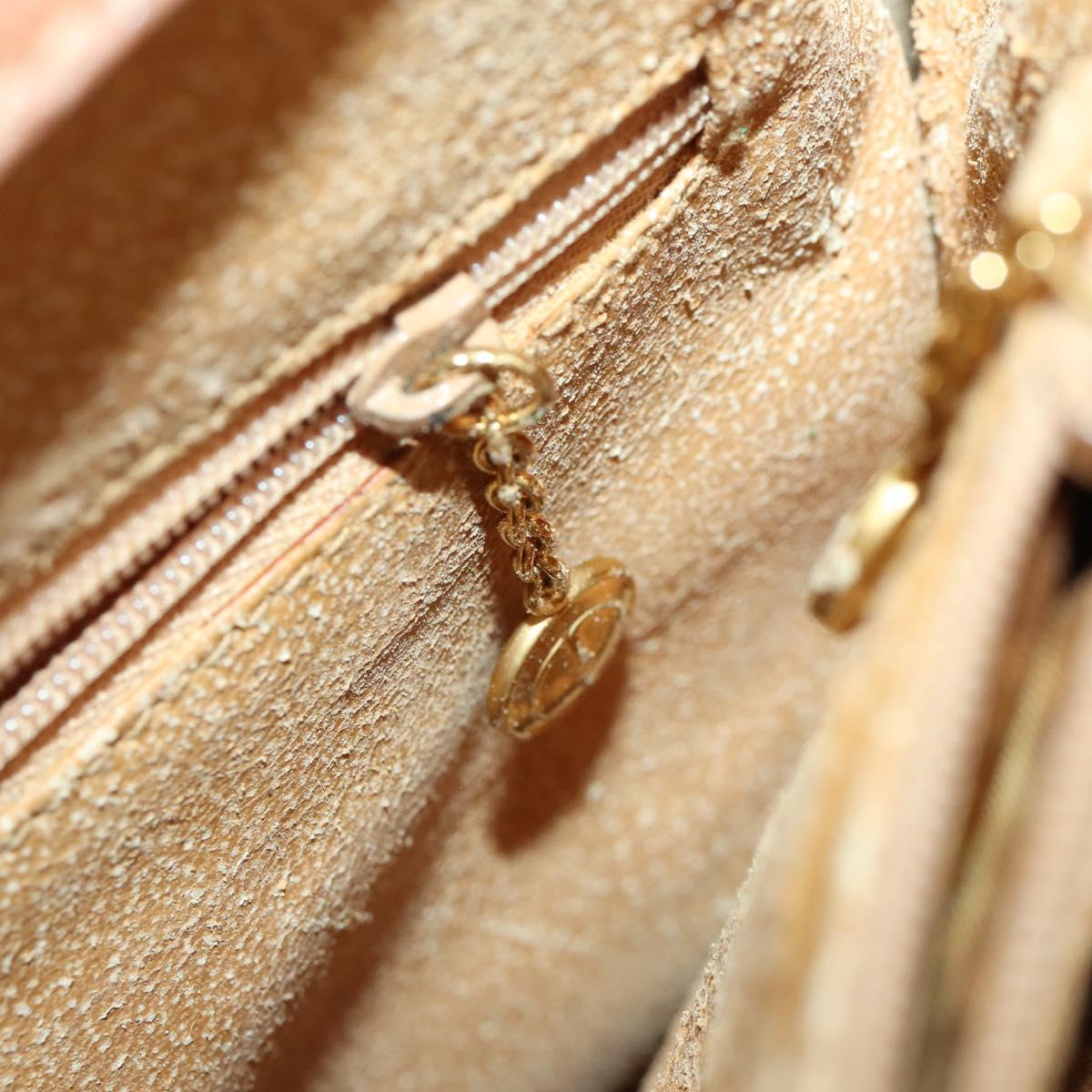 GUCCI Bamboo Hand Bag Suede Leather Brown Gold Auth 166728