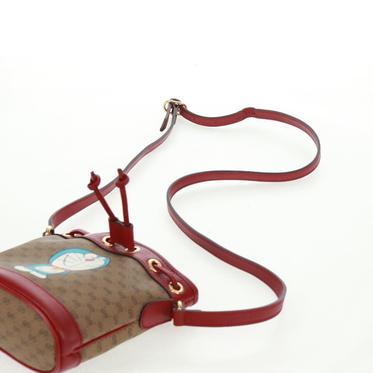 GUCCI Micro GG Supreme Doraemon collaboration Bag PVC Beige 647801 Auth 166733SAM