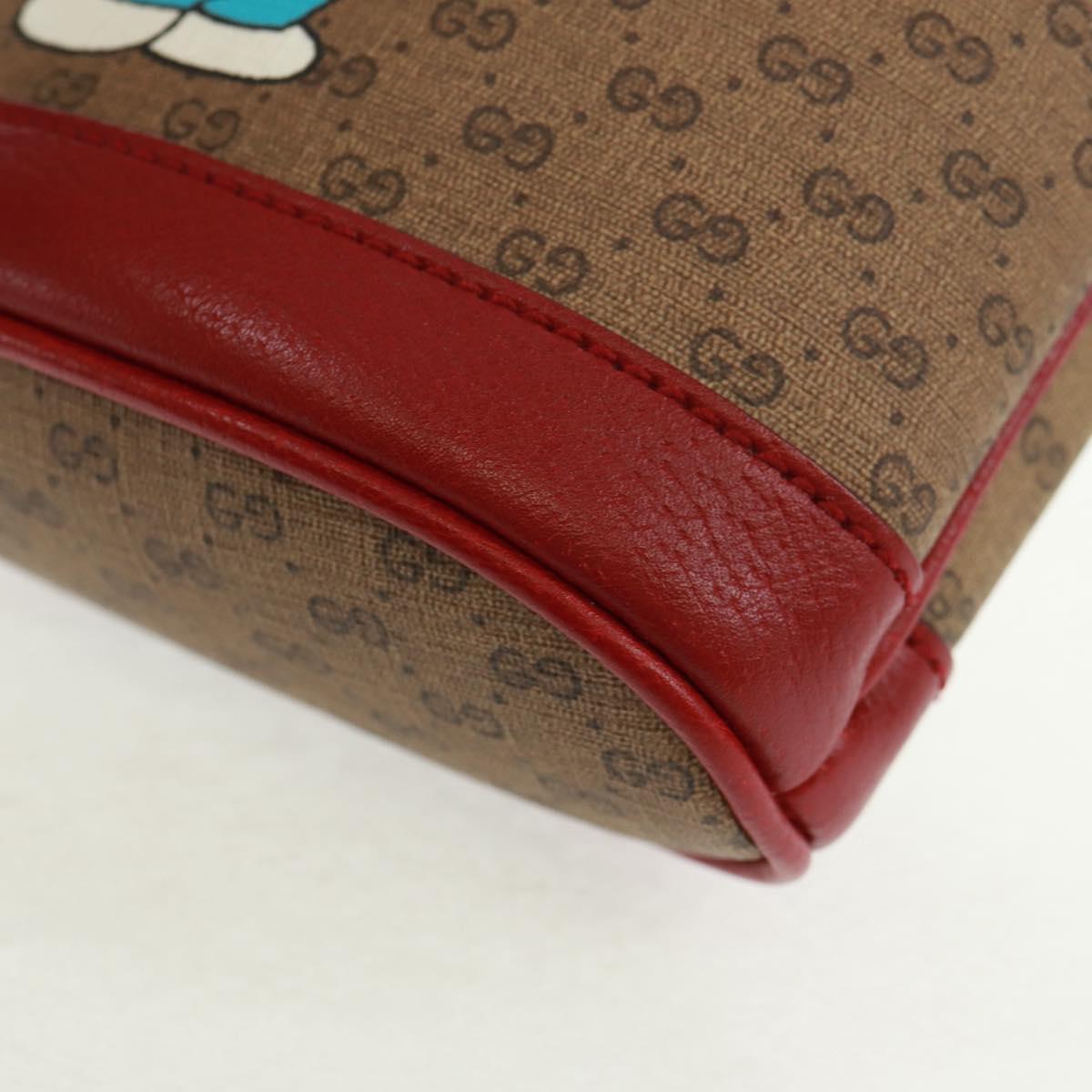 GUCCI Micro GG Supreme Doraemon collaboration Bag PVC Beige 647801 Auth 166733SAM