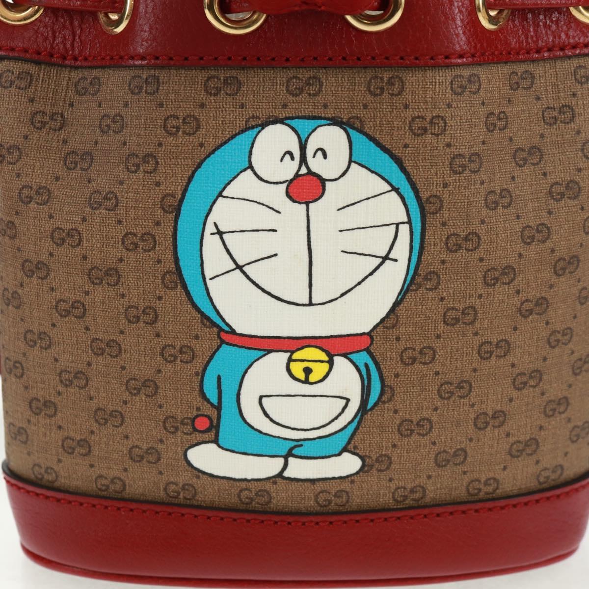 GUCCI Micro GG Supreme Doraemon collaboration Bag PVC Beige 647801 Auth 166733SAM
