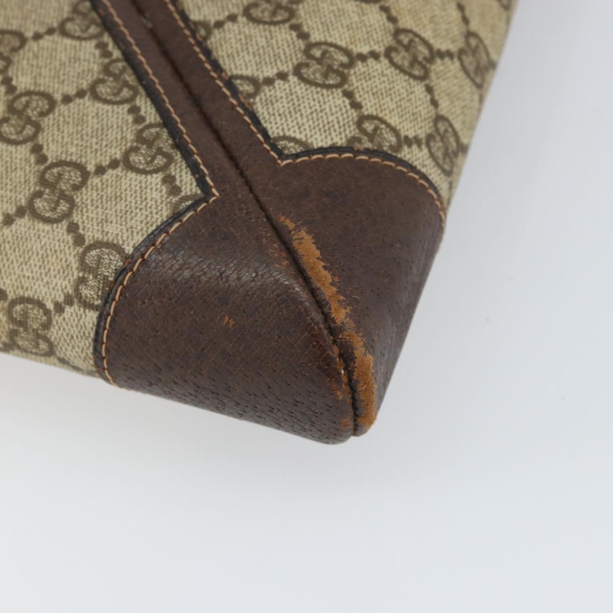 GUCCI GG Supreme Web Sherry Line Shoulder Bag PVC Beige Gold 201446 Auth 166734