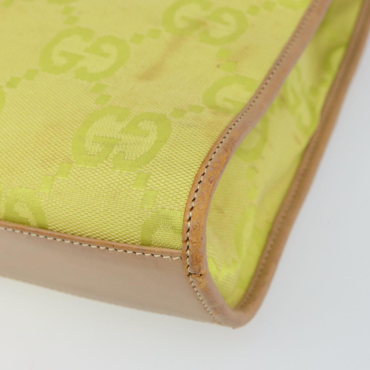 GUCCI Jackie GG Canvas Hand Bag Yellow Silver 002 1065 Auth 166737