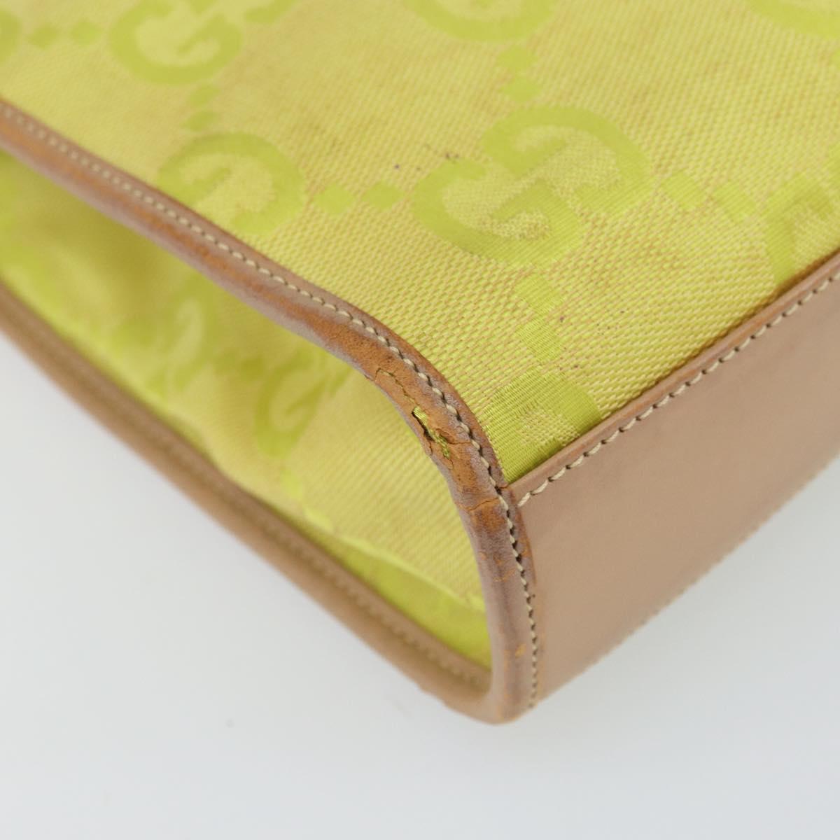 GUCCI Jackie GG Canvas Hand Bag Yellow Silver 002 1065 Auth 166737