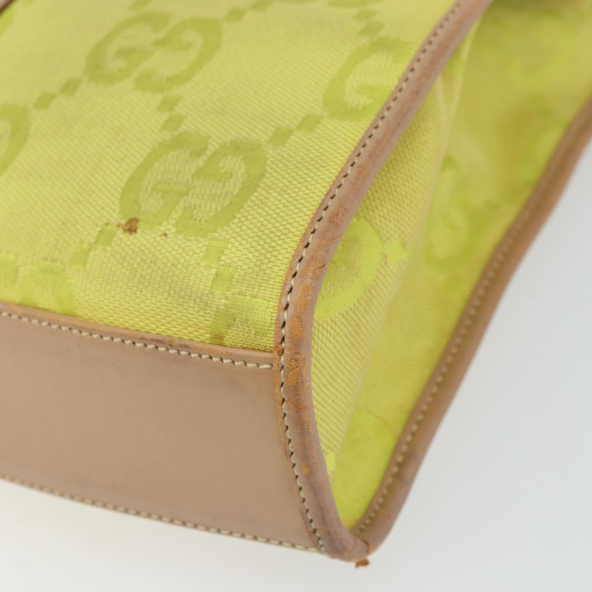 GUCCI Jackie GG Canvas Hand Bag Yellow Silver 002 1065 Auth 166737