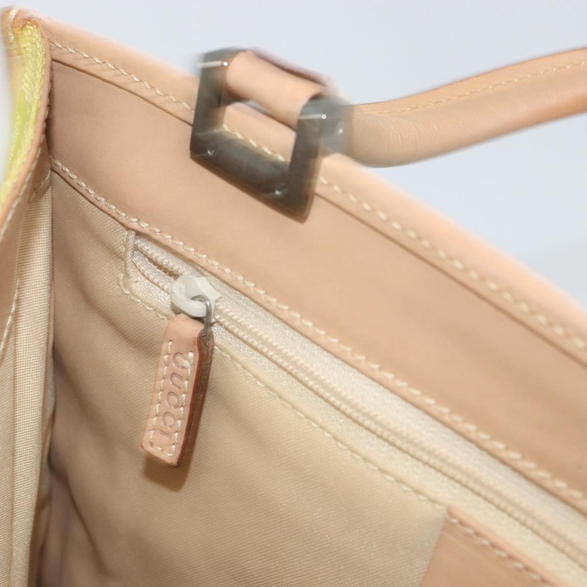 GUCCI Jackie GG Canvas Hand Bag Yellow Silver 002 1065 Auth 166737