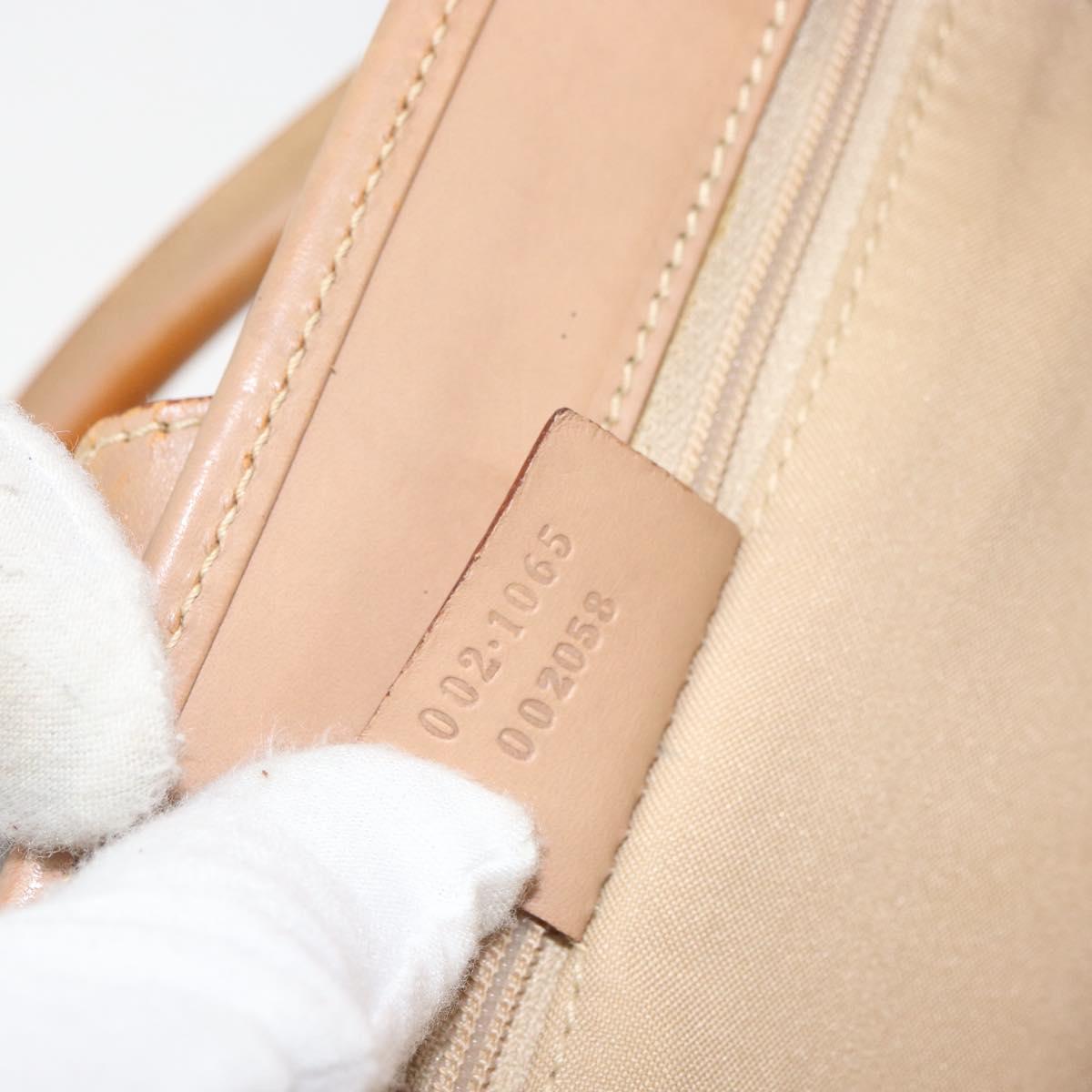 GUCCI Jackie GG Canvas Hand Bag Yellow Silver 002 1065 Auth 166737