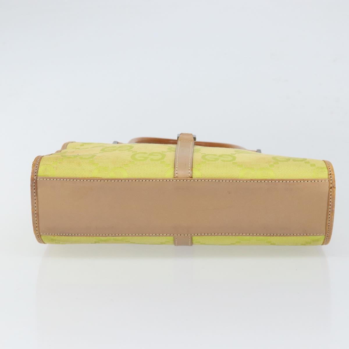 GUCCI Jackie GG Canvas Hand Bag Yellow Silver 002 1065 Auth 166737