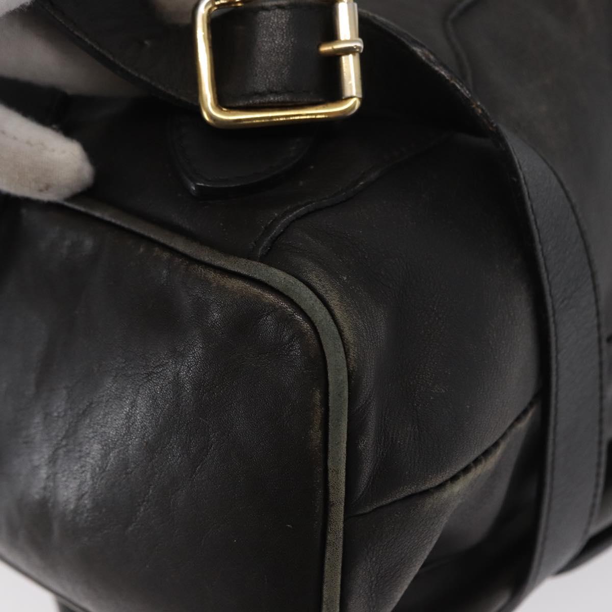 GUCCI Bamboo Backpack Leather Black Gold 003 2058 0016 Auth 166739