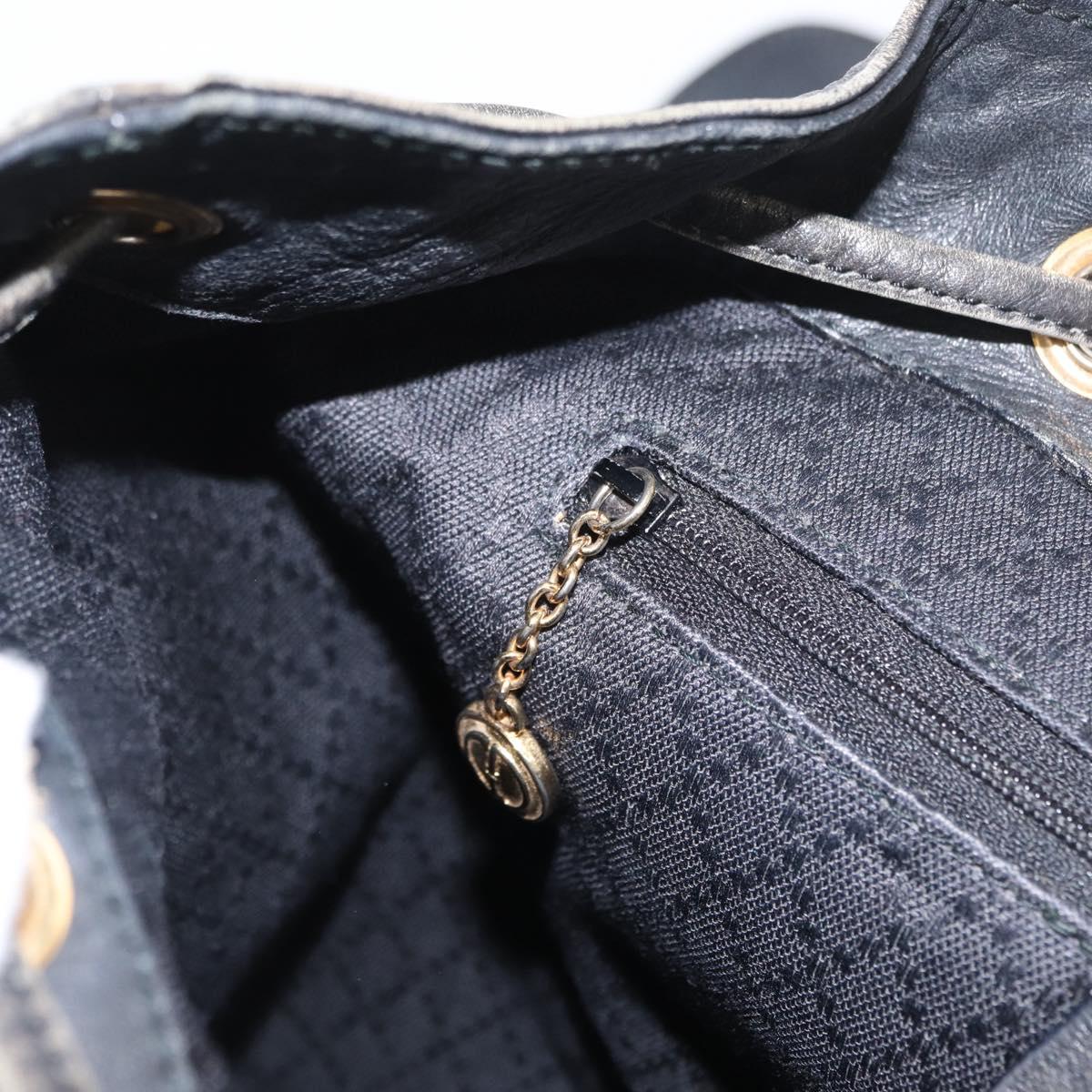 GUCCI Bamboo Backpack Leather Black Gold 003 2058 0016 Auth 166739