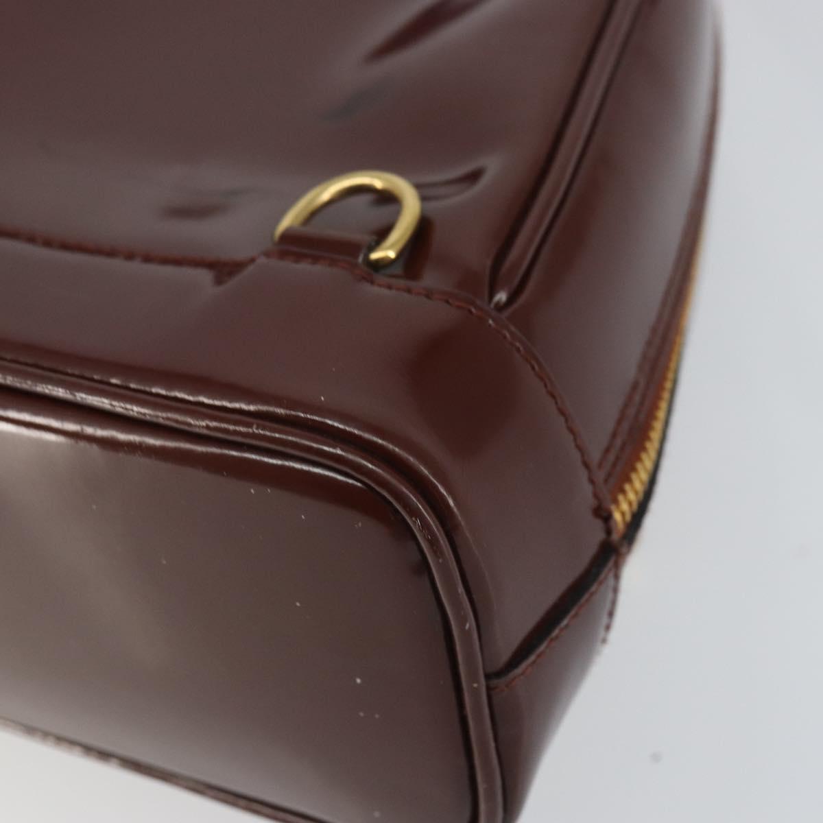 GUCCI Bamboo Backpack Patent leather Brown Gold 003 3444 0127 Auth 166740