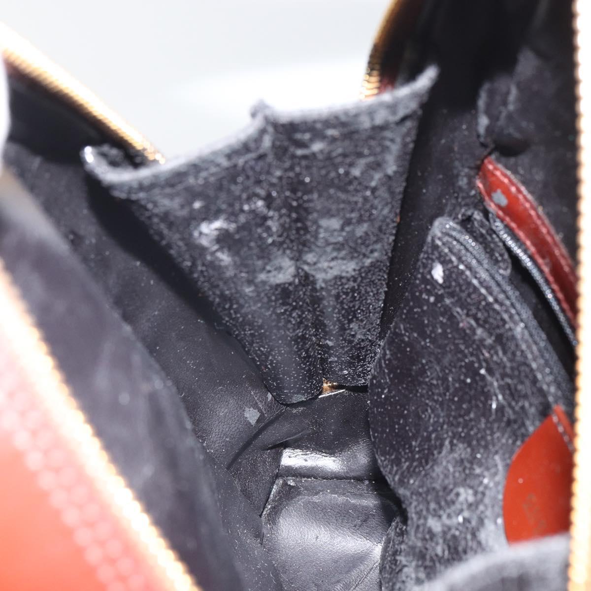 GUCCI Bamboo Backpack Patent leather Brown Gold 003 3444 0127 Auth 166740