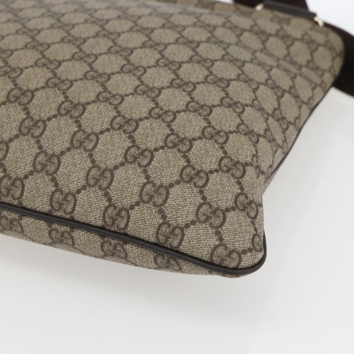 GUCCI GG Supreme Shoulder Bag PVC Beige Gold 201446 Auth 166741